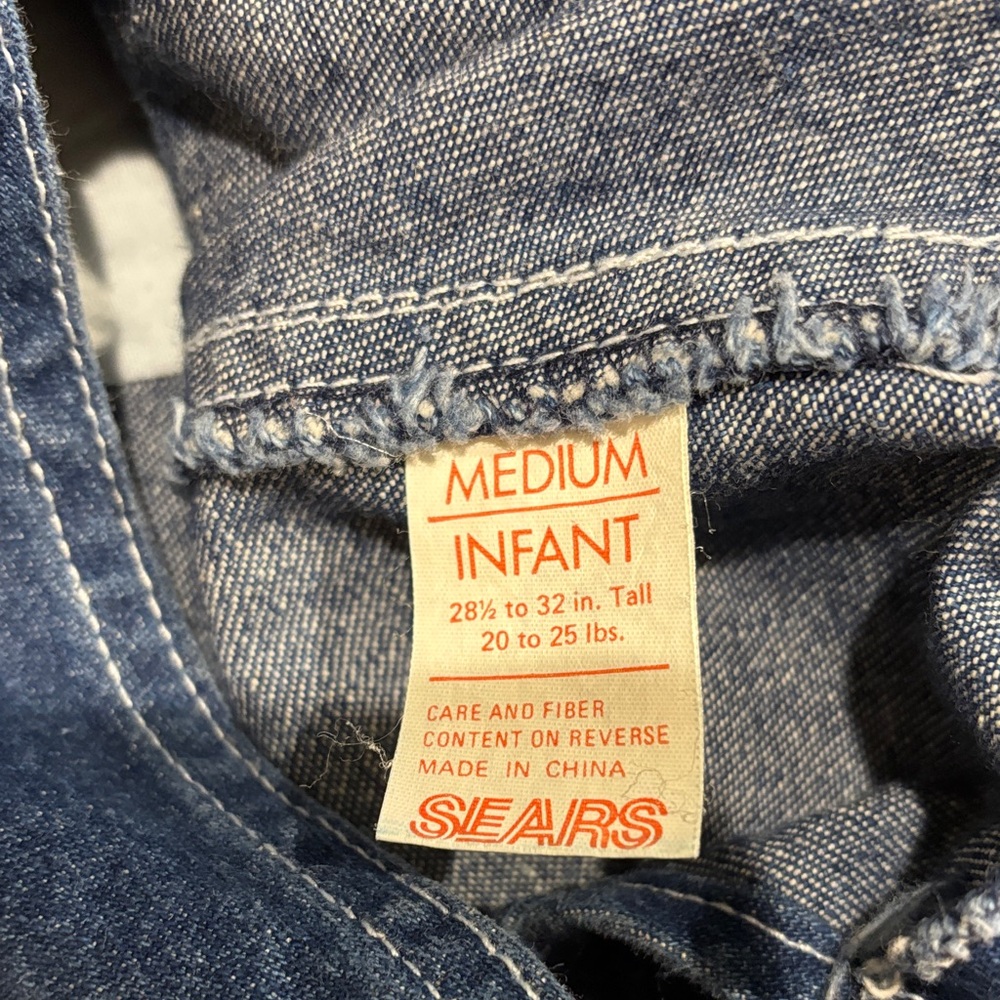 Vintage Genuine Roebucks Blue Denim Overalls for Kids Size 18 months - Picture 10 of 11